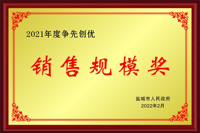 2021年度爭(zhēng)星創(chuàng)優(yōu)銷售規(guī)模獎(jiǎng)